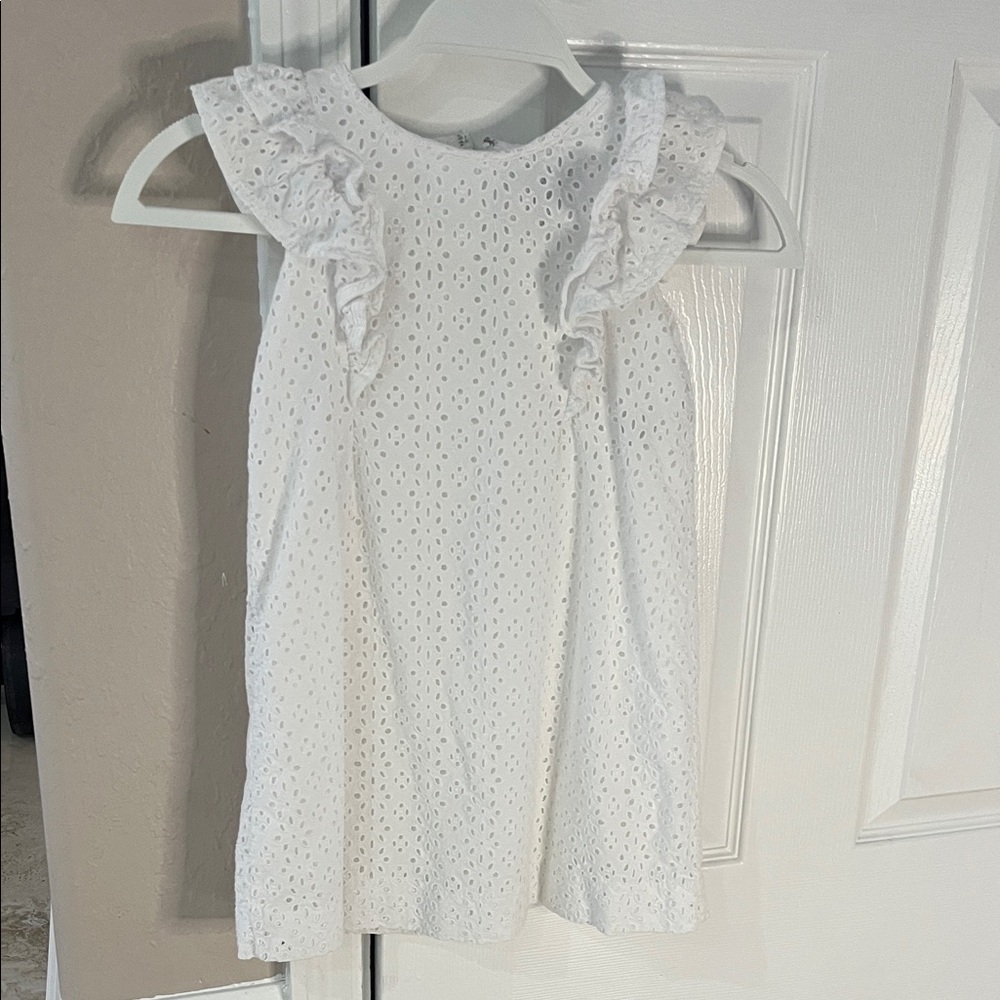 Polo White Eyelet Ruffle Kids Dress